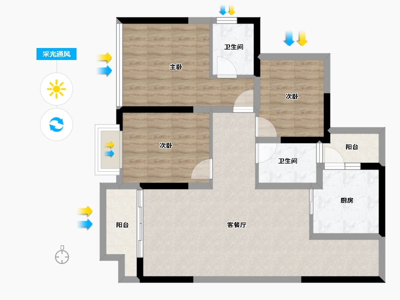 四川省-内江市-嘉宏未来方舟-82.31-户型库-采光通风