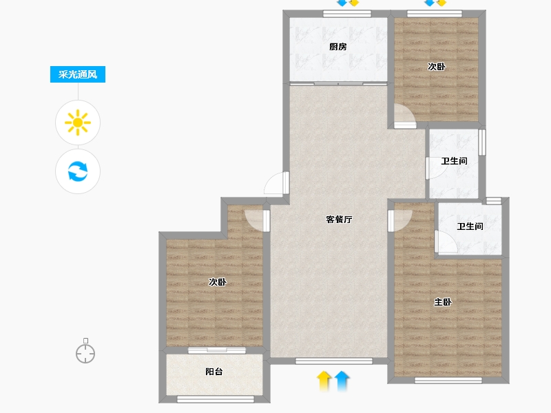 山东省-聊城市-郡悦府-108.97-户型库-采光通风