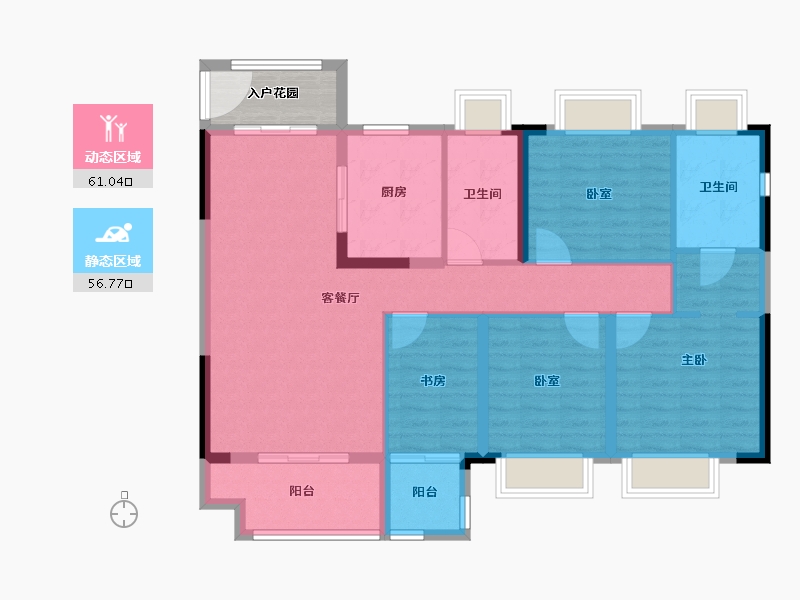 河南省-南阳市-华侨城纯水岸-110.40-户型库-动静分区