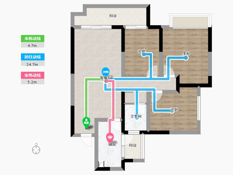 四川省-宜宾市-华润公园九里-75.49-户型库-动静线