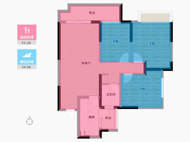 四川省-宜宾市-华润公园九里-75.49-户型库-动静分区