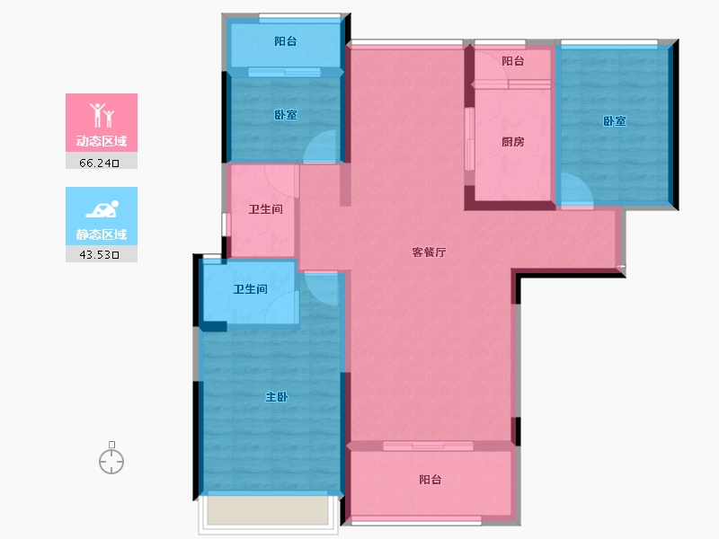 河南省-南阳市-七零公馆-98.00-户型库-动静分区