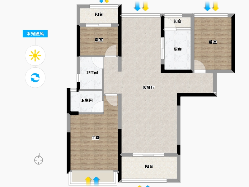 河南省-南阳市-七零公馆-98.00-户型库-采光通风