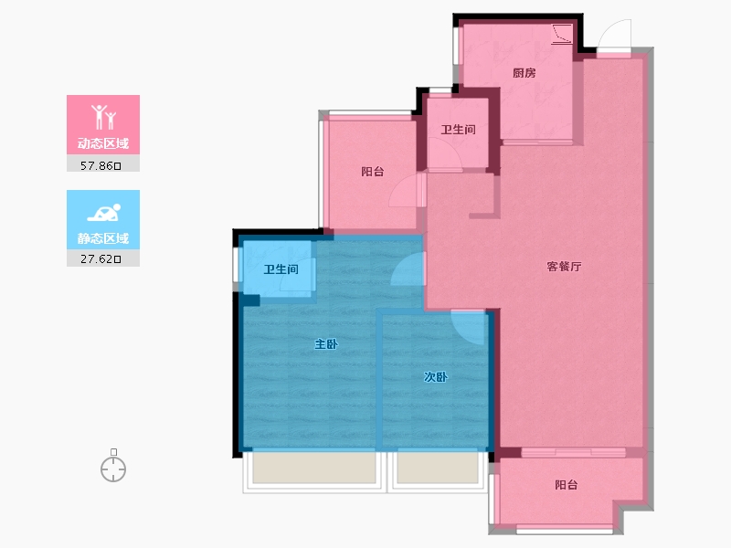 广东省-惠州市-金科颐景园-75.96-户型库-动静分区