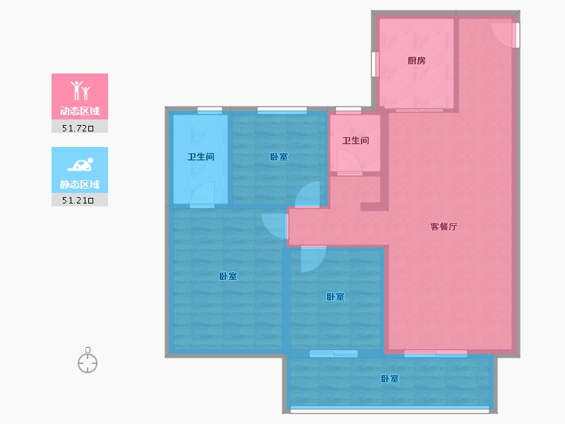 陕西省-咸阳市-国润当代境ΜΟΜΛ-92.80-户型库-动静分区