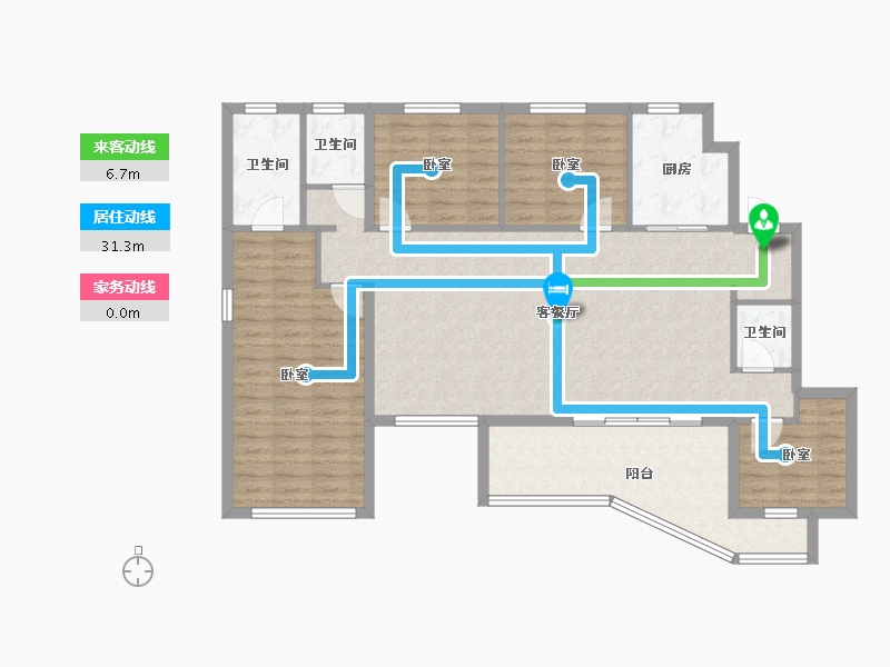 陕西省-咸阳市-国润当代境ΜΟΜΛ-120.80-户型库-动静线