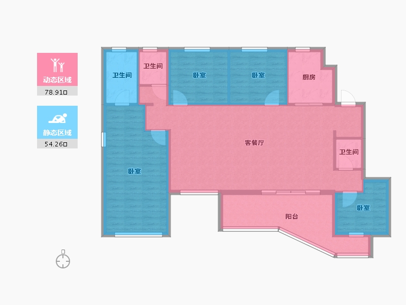 陕西省-咸阳市-国润当代境ΜΟΜΛ-120.80-户型库-动静分区