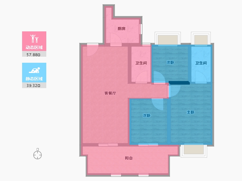 河南省-驻马店市-春熙里-86.71-户型库-动静分区