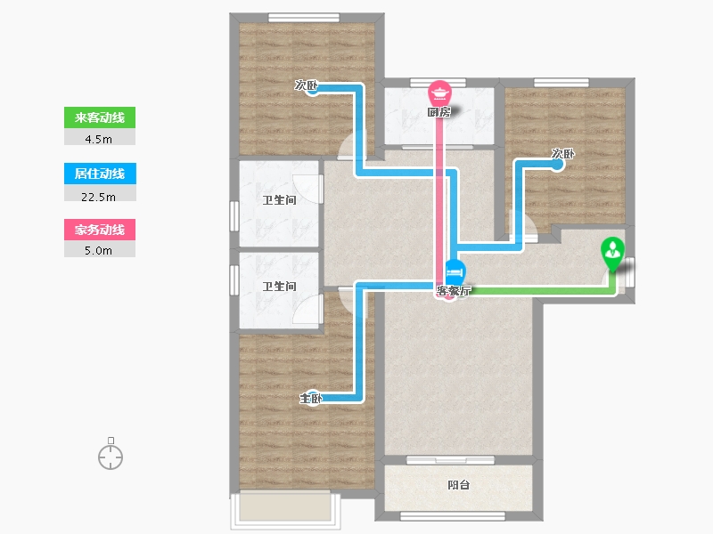 陕西省-咸阳市-东郡天下-101.56-户型库-动静线