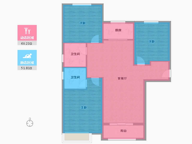 陕西省-咸阳市-东郡天下-101.56-户型库-动静分区