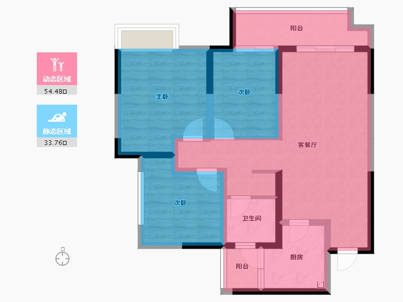 四川省-宜宾市-华润公园九里-77.49-户型库-动静分区