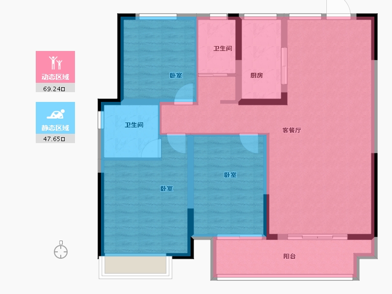 河南省-南阳市-玖隆府-105.53-户型库-动静分区