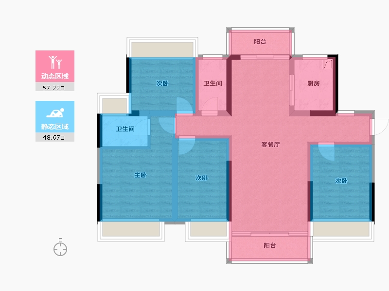 广东省-江门市-雅逸尚品-100.00-户型库-动静分区