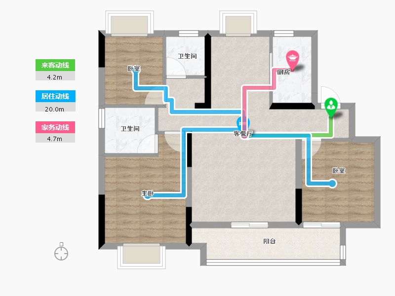 江西省-抚州市-鑫业硕丰六方城-86.40-户型库-动静线