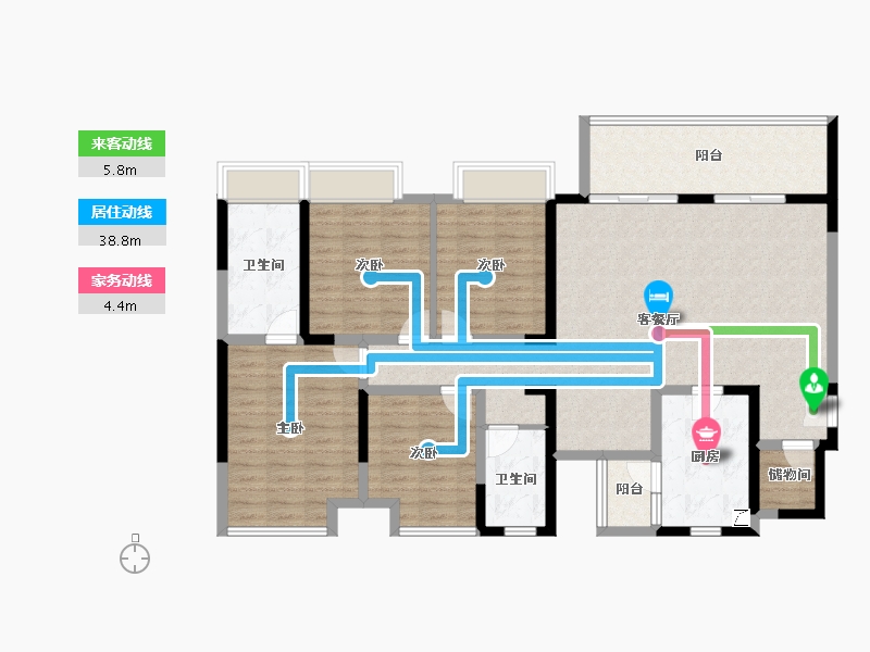 四川省-宜宾市-华润公园九里-124.31-户型库-动静线