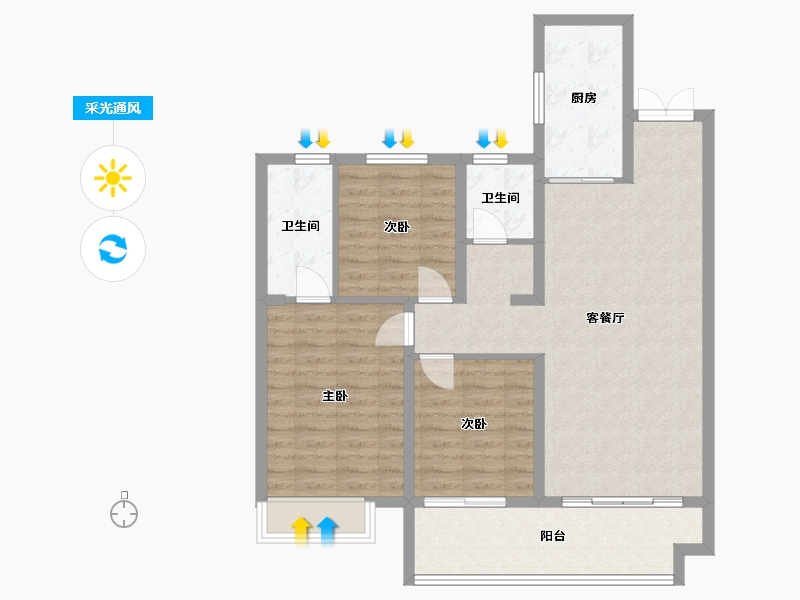 山东省-临沂市-房源·西岸公园-102.00-户型库-采光通风