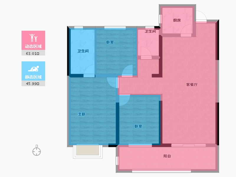 湖南省-长沙市-澳海澜庭·谷山府-97.43-户型库-动静分区