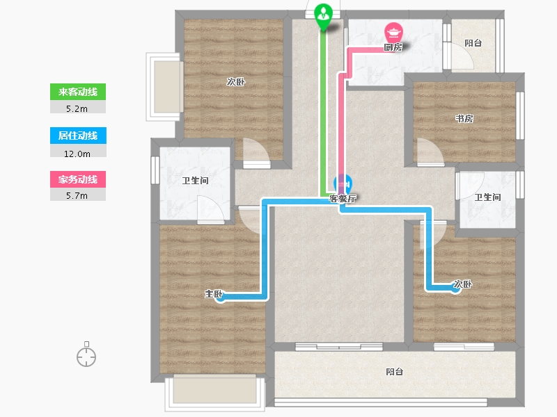 四川省-成都市-彭州万达广场-99.45-户型库-动静线