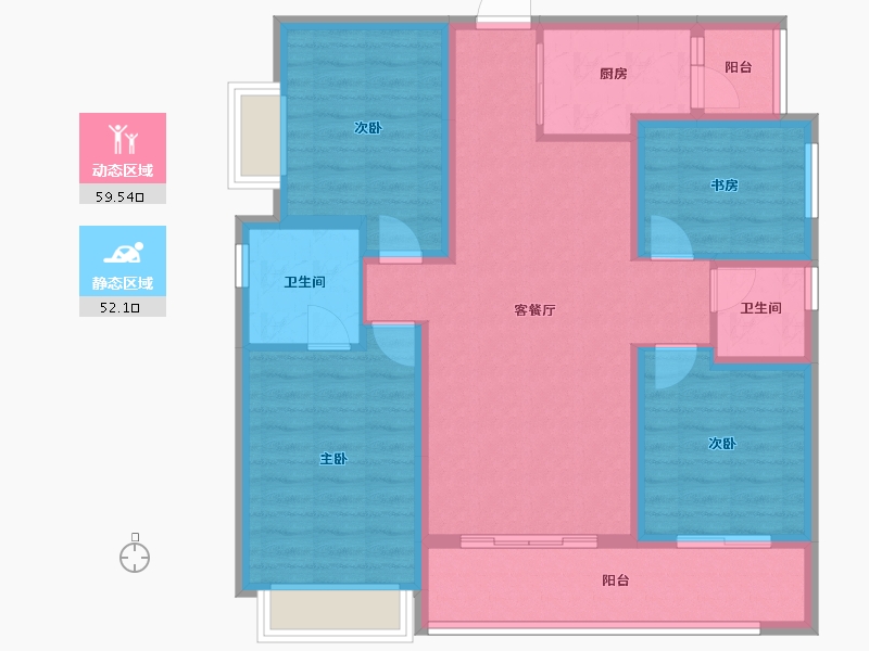 四川省-成都市-彭州万达广场-99.45-户型库-动静分区