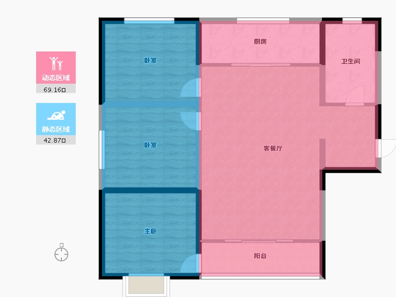 甘肃省-天水市-金宇·俪景华城-101.44-户型库-动静分区