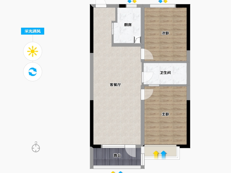 山东省-青岛市-西海岸尚嘉中心-69.71-户型库-采光通风