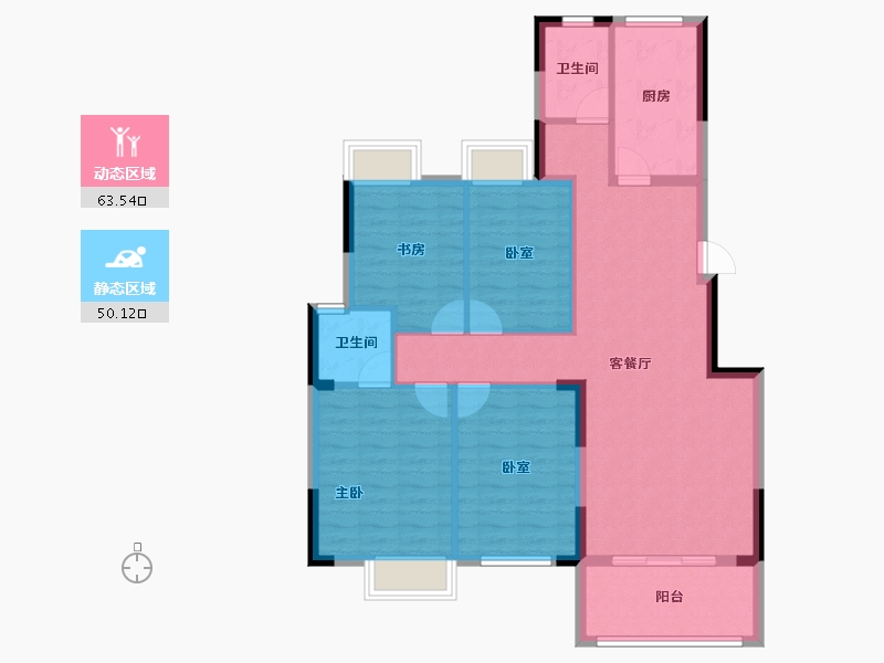 湖南省-长沙市-澳海澜庭·谷山府-102.81-户型库-动静分区