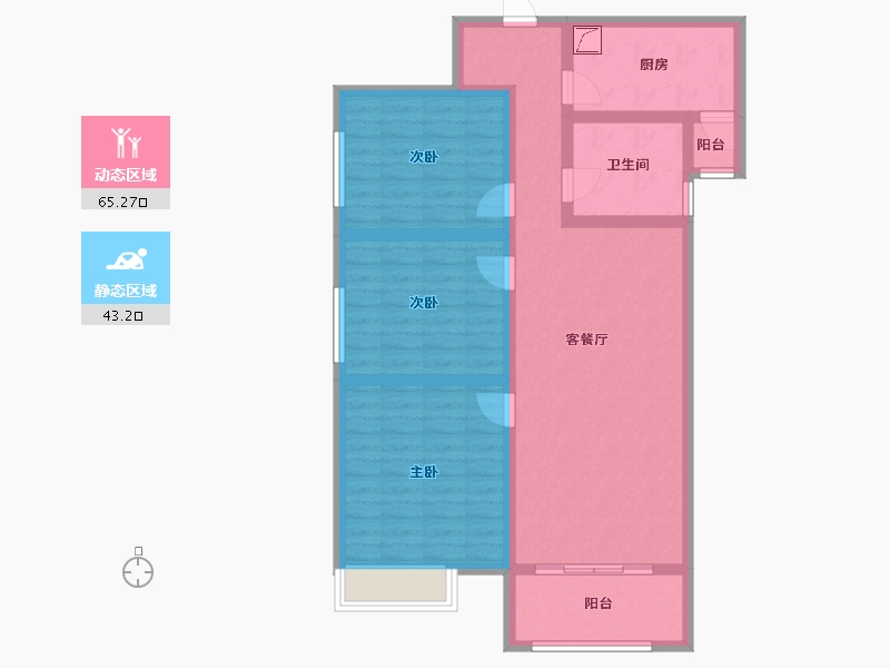 陕西省-咸阳市-东郡天下-96.01-户型库-动静分区