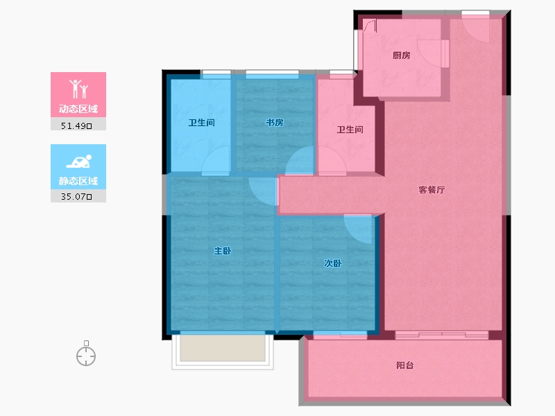 云南省-昆明市-招商公园大道-77.69-户型库-动静分区