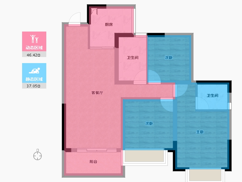 四川省-内江市-万晟清溪樾-73.48-户型库-动静分区