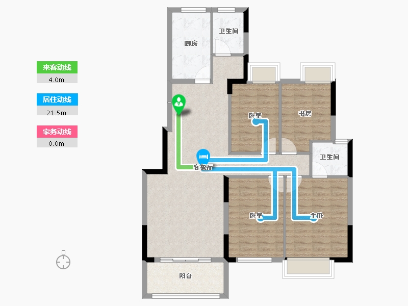 湖南省-长沙市-澳海澜庭·谷山府-103.00-户型库-动静线