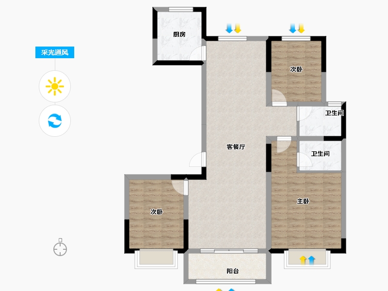 山东省-聊城市-民生·赛雅世纪城-101.15-户型库-采光通风