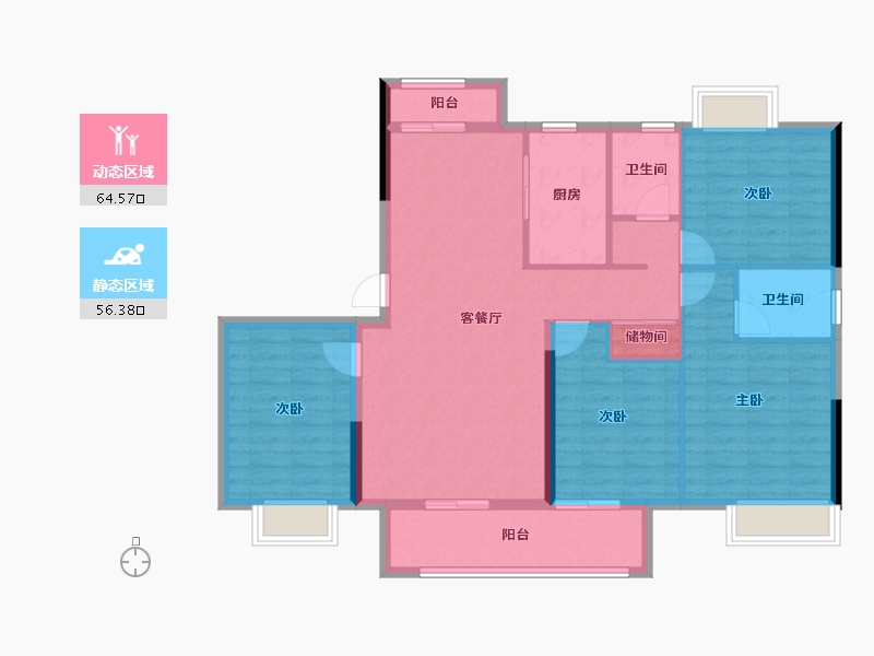 江西省-抚州市-​三科悦江台-109.39-户型库-动静分区