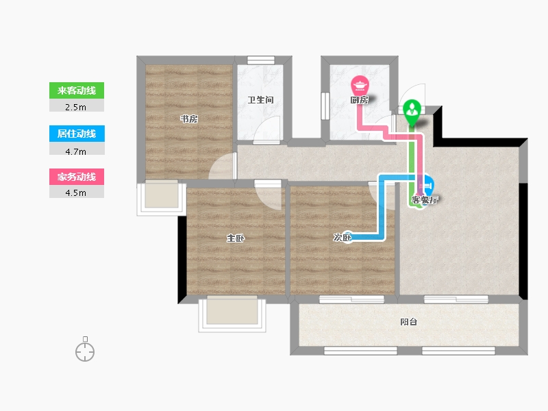 福建省-龙岩市-武平福景公园壹号-65.95-户型库-动静线