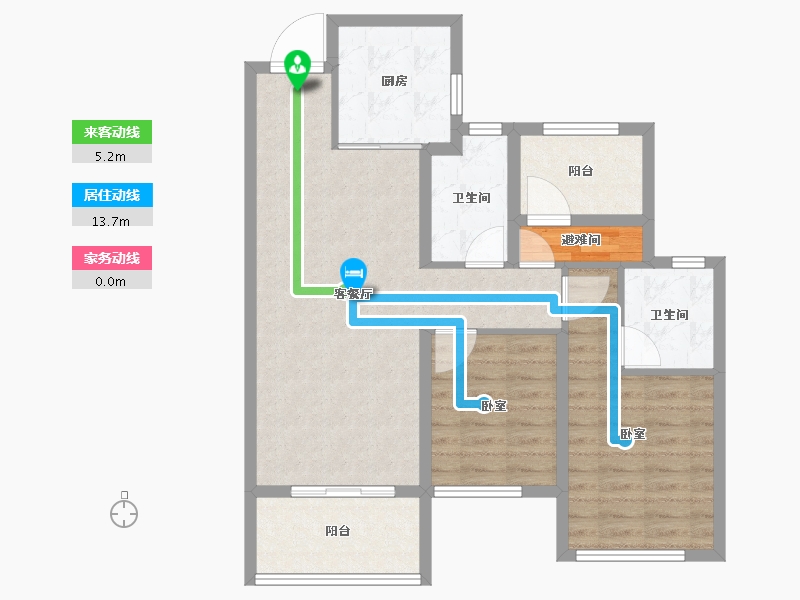 陕西省-咸阳市-融创御河宸院-81.20-户型库-动静线