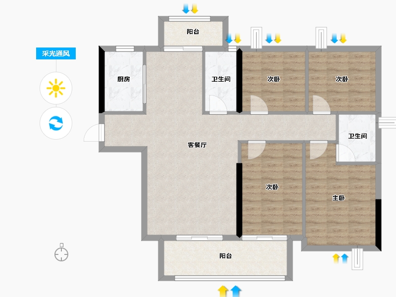 福建省-龙岩市-武平福景公园壹号-101.91-户型库-采光通风