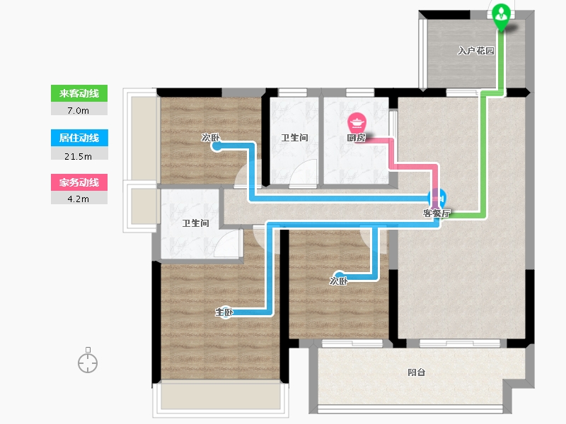 广东省-肇庆市-百盈花园-88.27-户型库-动静线