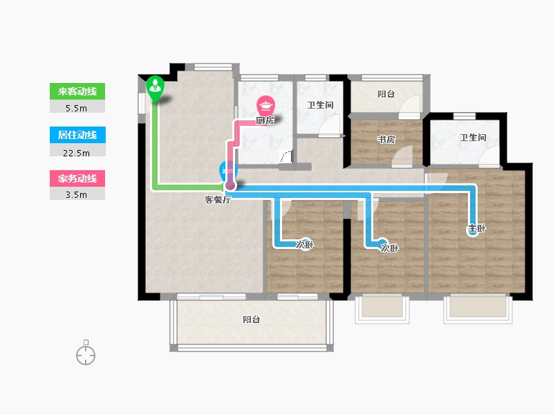 福建省-漳州市-联发君领壹号-101.60-户型库-动静线