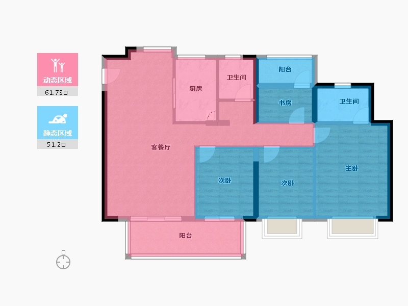 福建省-漳州市-联发君领壹号-101.60-户型库-动静分区