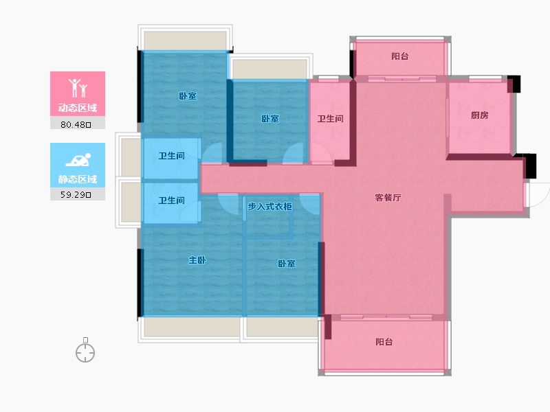 广东省-惠州市-金碧湾花园-126.16-户型库-动静分区