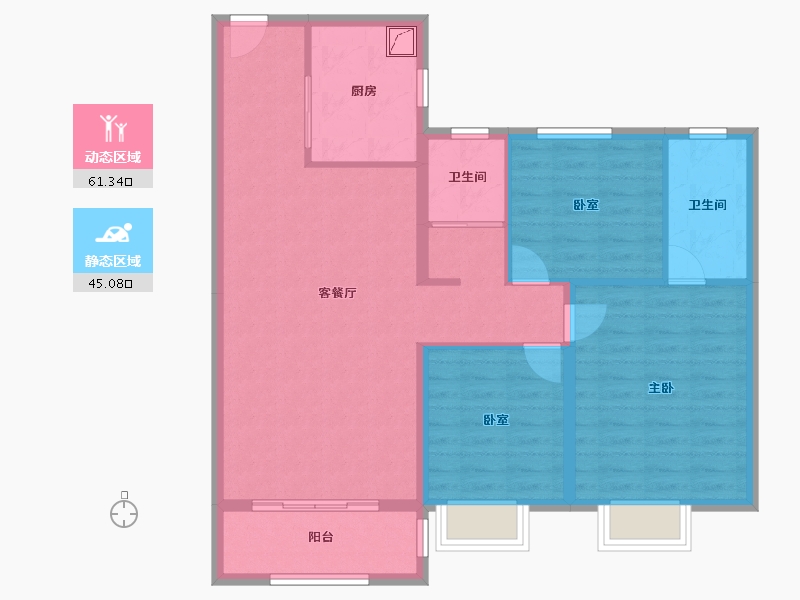 山东省-菏泽市-菏泽碧桂园-96.00-户型库-动静分区