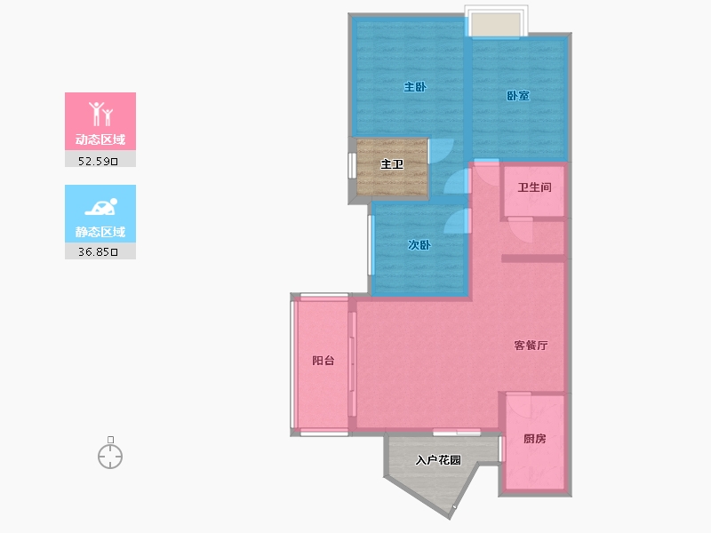 四川省-成都市-东方威尼斯-89.34-户型库-动静分区