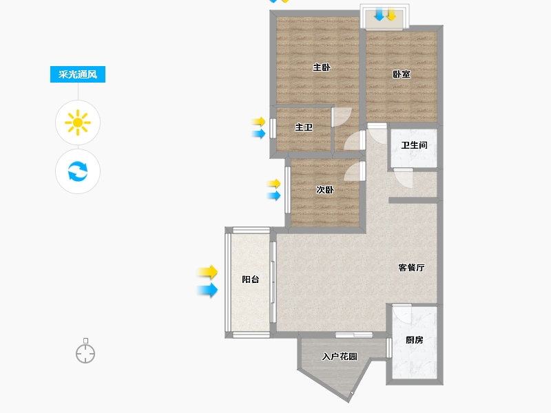 四川省-成都市-东方威尼斯-89.34-户型库-采光通风