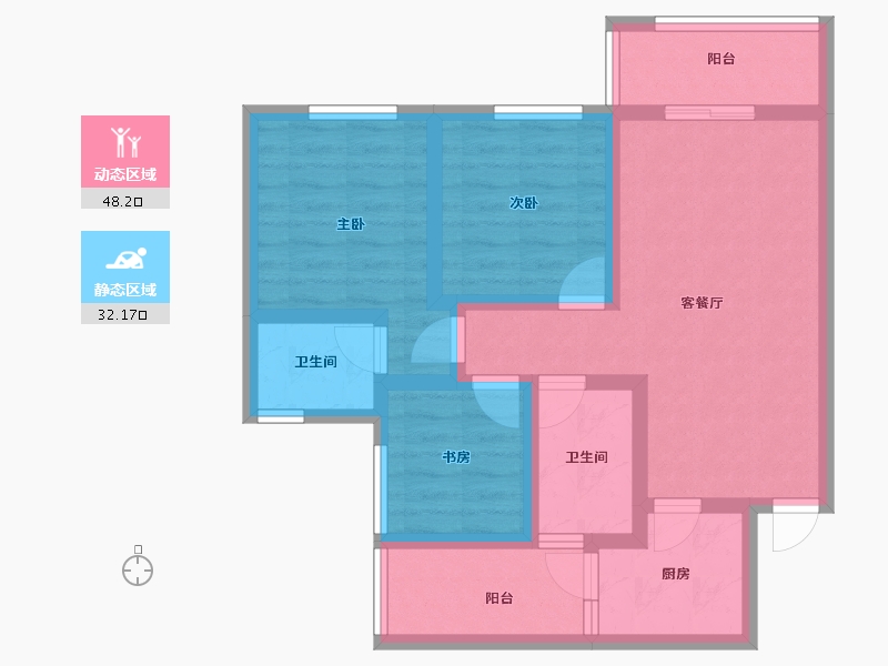 四川省-南充市-鼎仁恒骏府天禧-69.38-户型库-动静分区