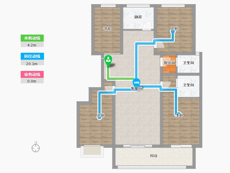 陕西省-咸阳市-滨河星城-113.23-户型库-动静线