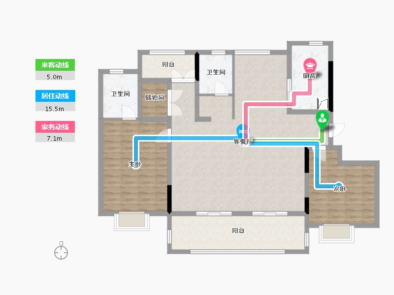 安徽省-合肥市-置地瑞玺-129.54-户型库-动静线