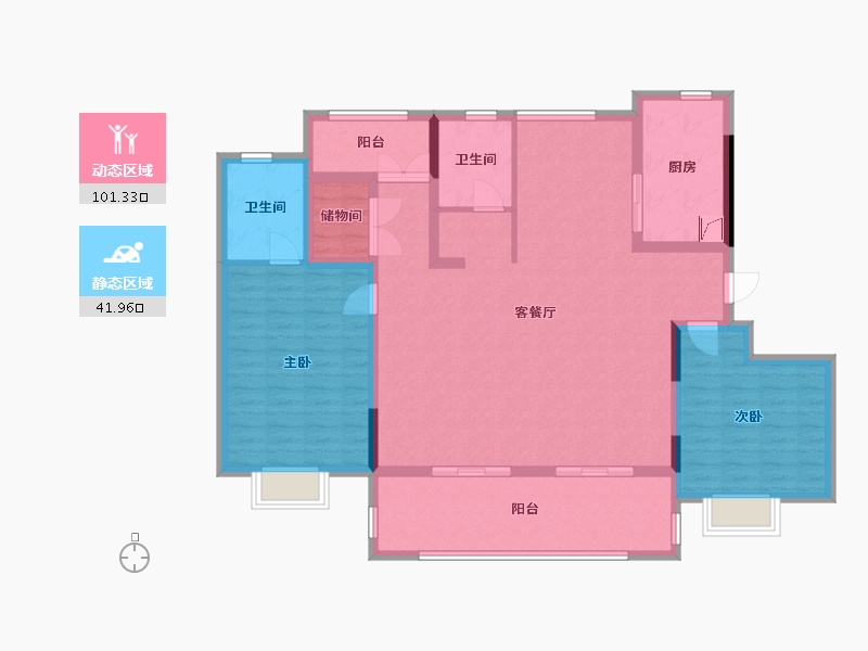 安徽省-合肥市-置地瑞玺-129.54-户型库-动静分区