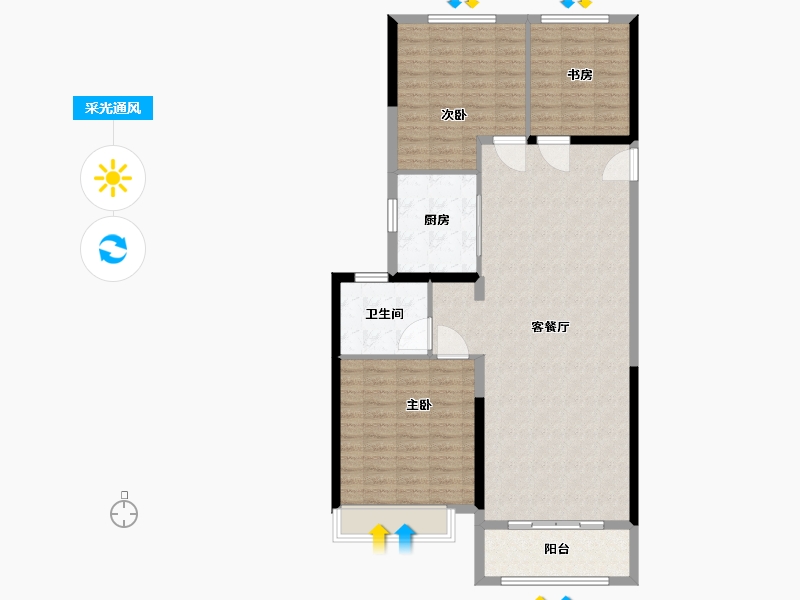 河南省-洛阳市-天鸿君邑-109.00-户型库-采光通风