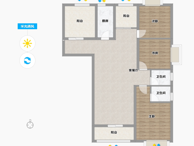 江西省-抚州市-仕林学府-104.58-户型库-采光通风