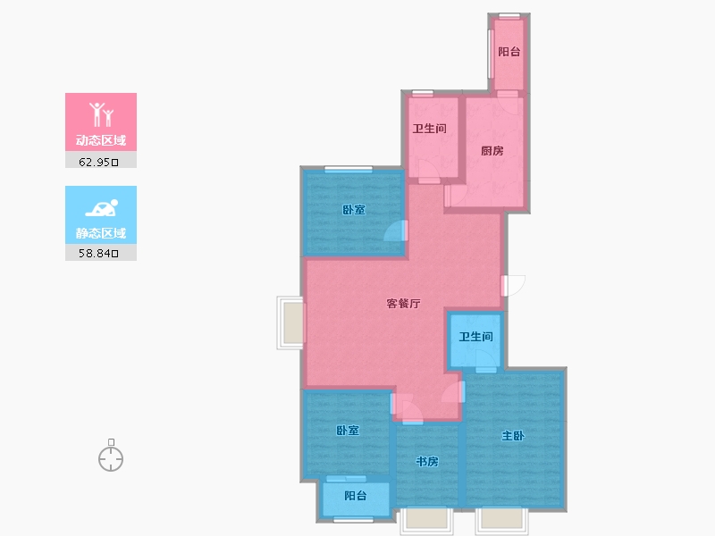 天津-天津市-别墅意境-128.00-户型库-动静分区