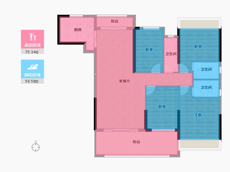 广东省-肇庆市-百盈花园-119.77-户型库-动静分区